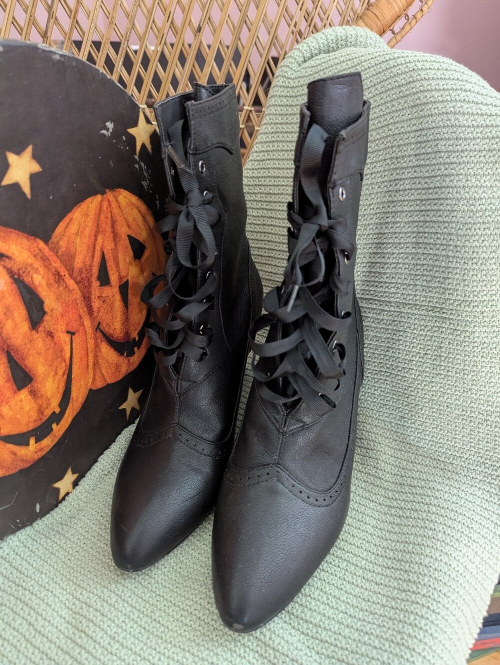 Victorian Vices Lace Up Boots Dolls Kill Widow - Picture 5 of 5
